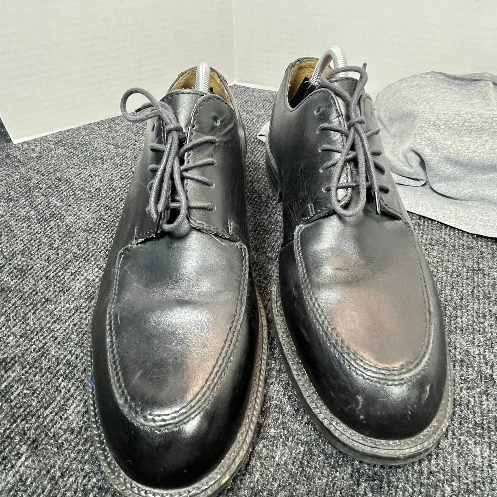 Kenneth Cole Oxford Made in Italy Dress Shoes Mens 12 Black Leather Derby Church